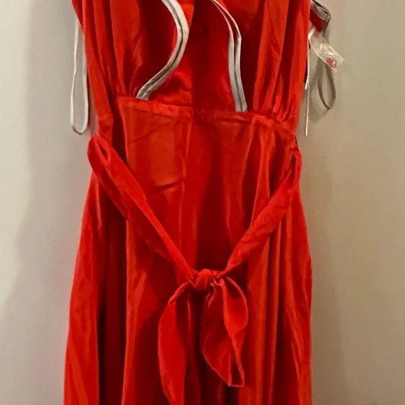 NWT Girls from Savoy Anthropologie Red Vintage Ruffle Halter Dress Sz 12 - Picture 4 of 5